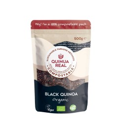 Grão de quinoa negra real...